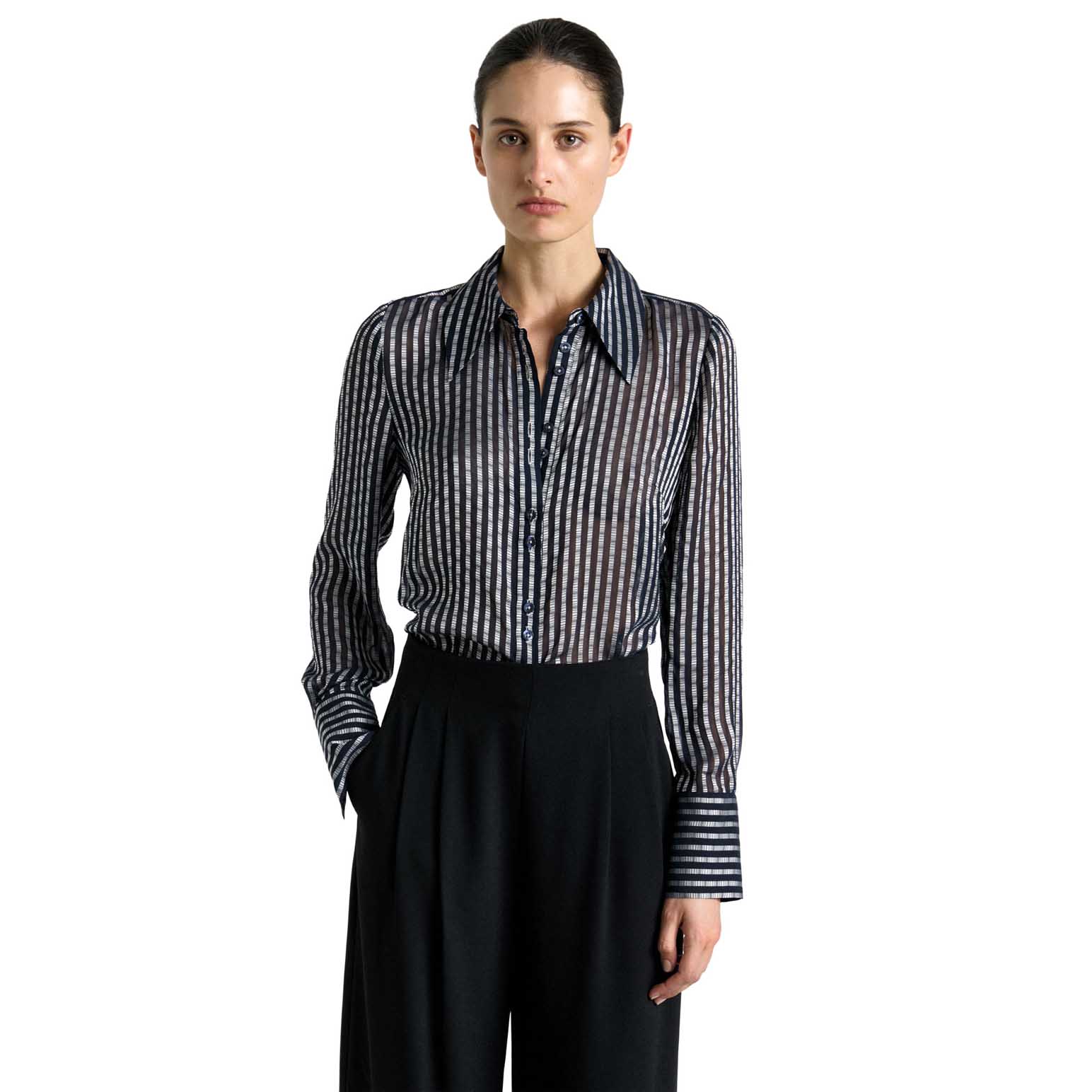 Cue Burnout Textured Stripe Shirt